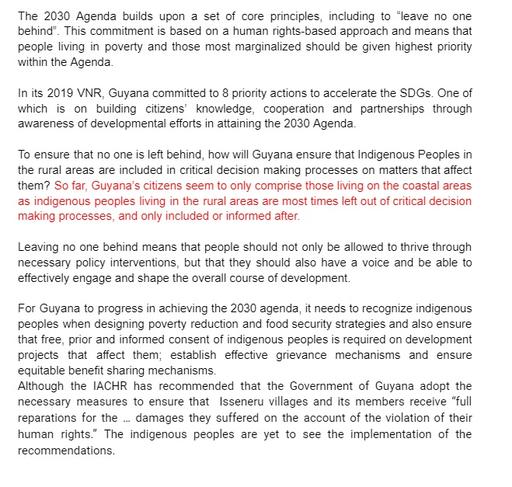 Collective Statement VNR Guyana